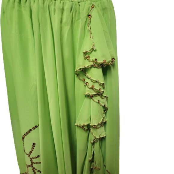 Frilly Green Flare Skirt Party Skirt Sequin Skirt Christmas Party Wear - NEW - Picture 3 of 5